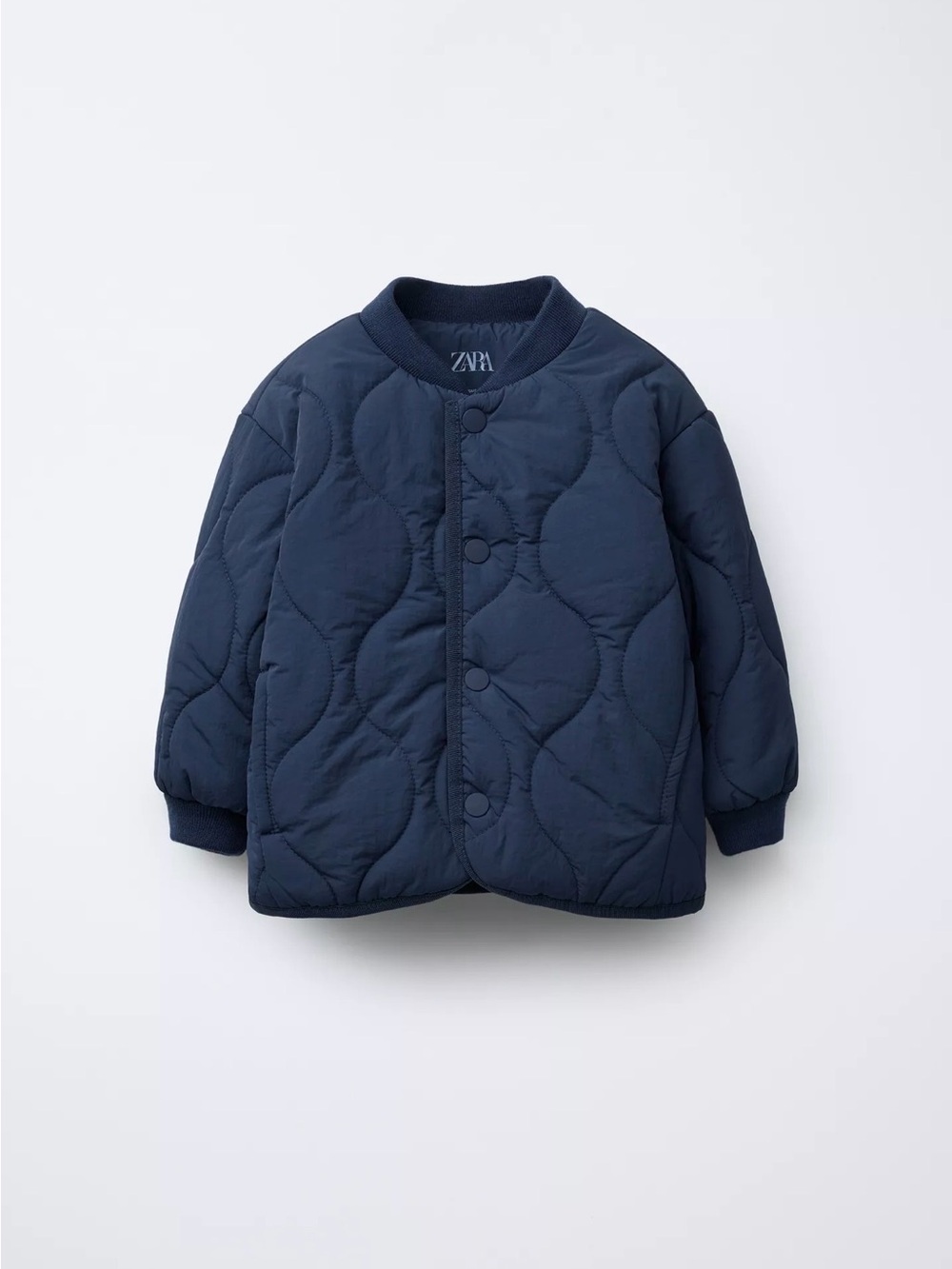 Zara Navy Quilted Puffer Jacket